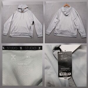 Xersion Studio Hoodie Men's XL Pearl Silver Quick-Dri Stretch NWT